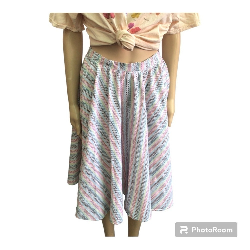 Women’s Striped Aline Mide Skirt Size Medium
